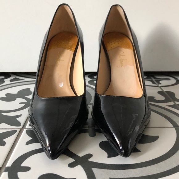black patent leather pumps size 11